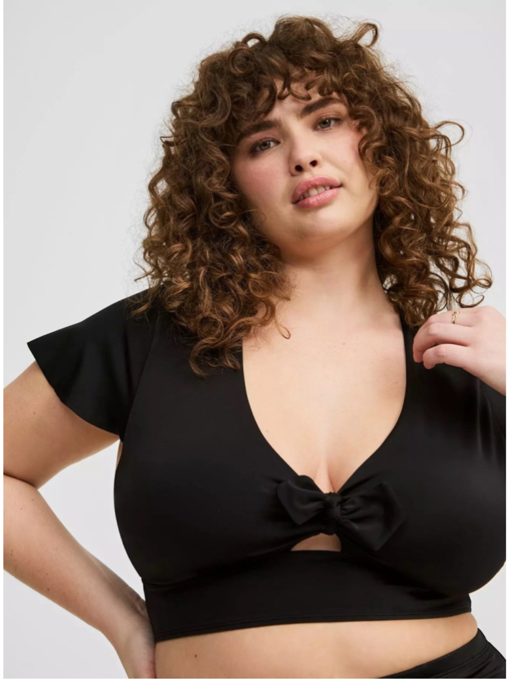 NWT Torrid Wireless Flutter Sleeve Black Bikini Top